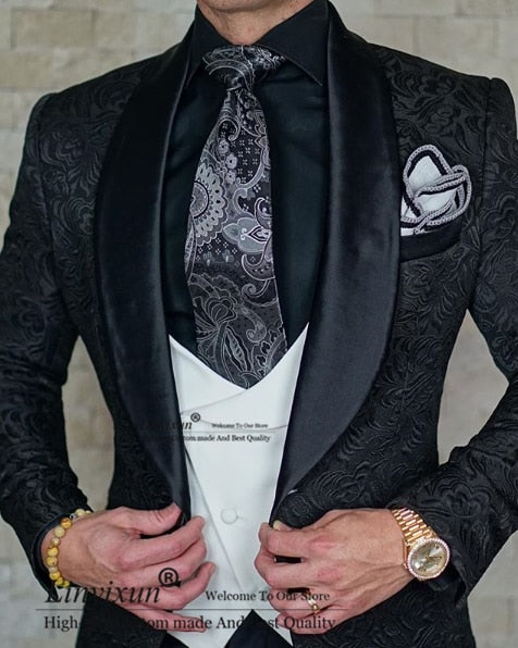 Tailor-Made Burgundy Men's Suit-Slim Fit Tuxedo-3 Pieces
