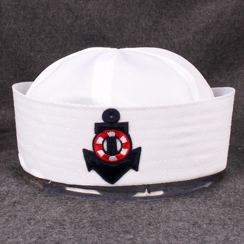 Military Hats Sailor Cap White Captain Navy Marine Caps with Anchor Army Hats For Women Men Child Fancy Cosplay Hat Accessories