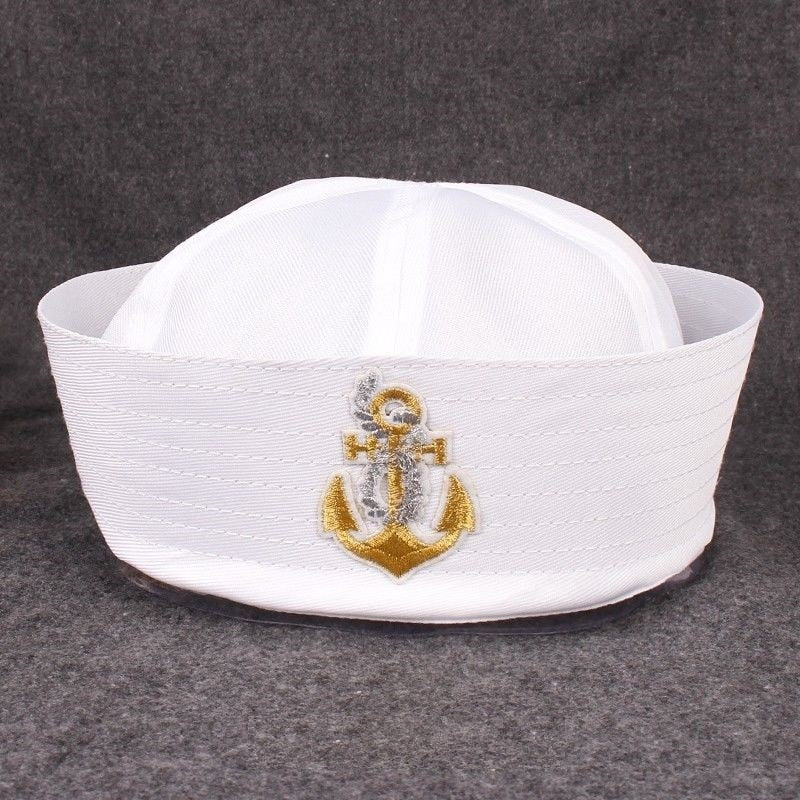 Military Hats Sailor Cap White Captain Navy Marine Caps with Anchor Army Hats For Women Men Child Fancy Cosplay Hat Accessories