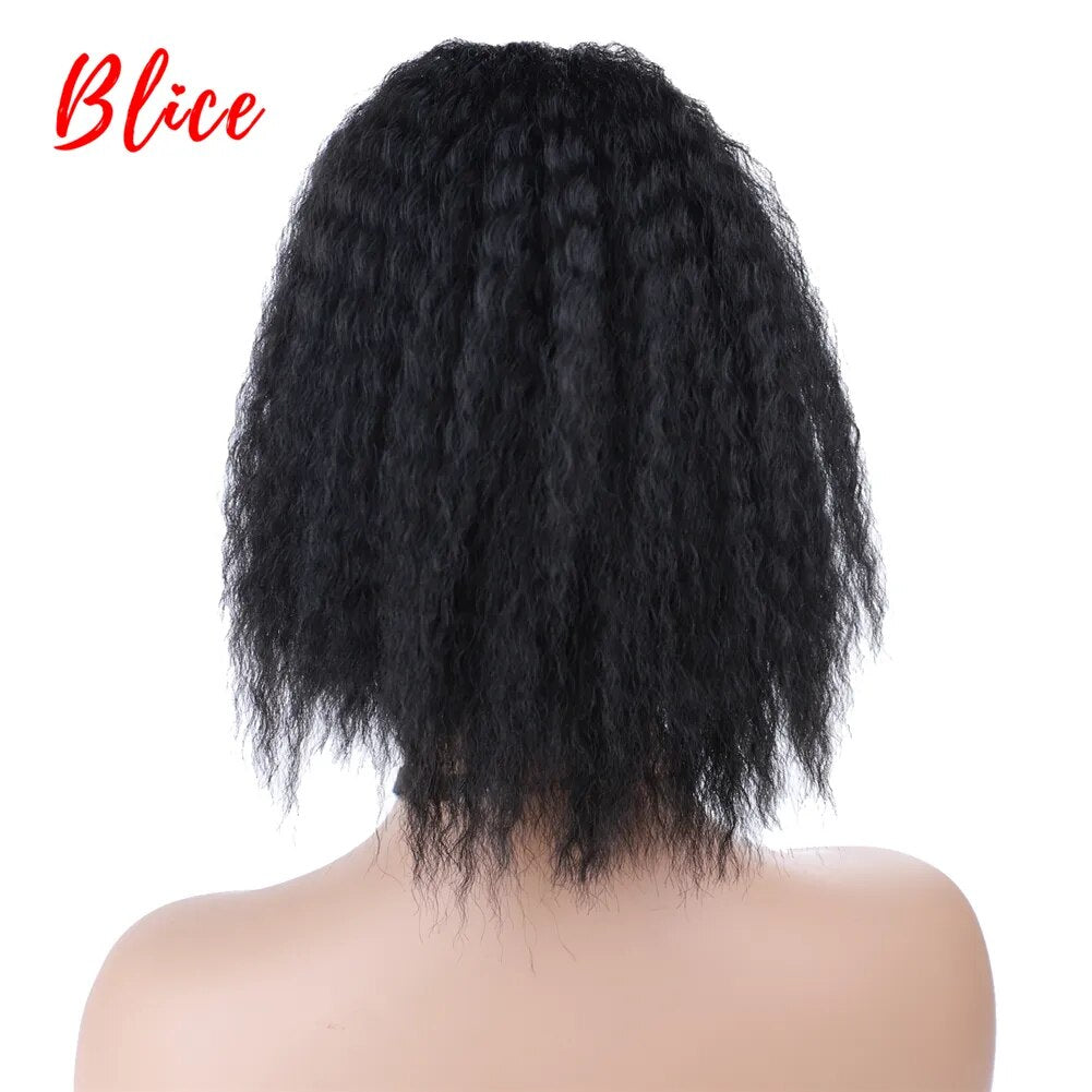 Blice Synthetic Curly Hair Ponytail Extension Wig Kinky Straight Travel Beach Shade Baseball Cap All-in-one Easy to Wear Hat Wig