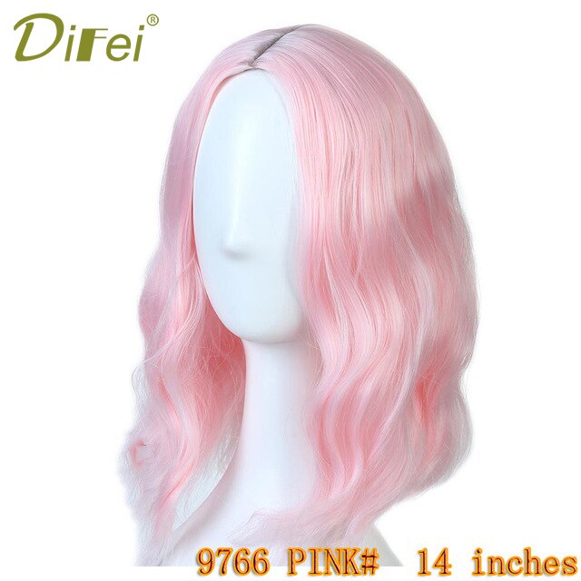 DIFEI 14" Short Curly Synthetic Hair Women Lady Daily Costume Cosplay Wig Natural Black High Temperature Fiber