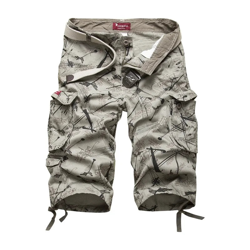 2024 Summner Cotton Mens Cargo Shorts-Camo