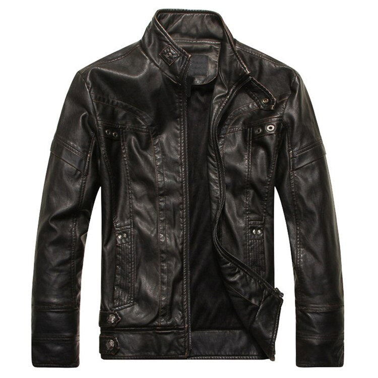 Mountainskin Men's Leather Jackets Motorcycle PU Jacket Male Autumn Casual Leather Coats Slim Fit Mens Brand Clothing SA588