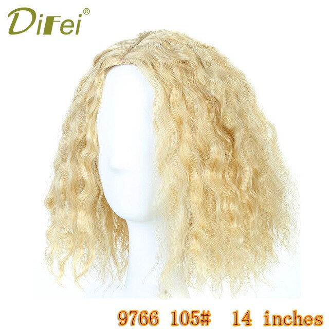 DIFEI 14" Short Curly Synthetic Hair Women Lady Daily Costume Cosplay Wig Natural Black High Temperature Fiber