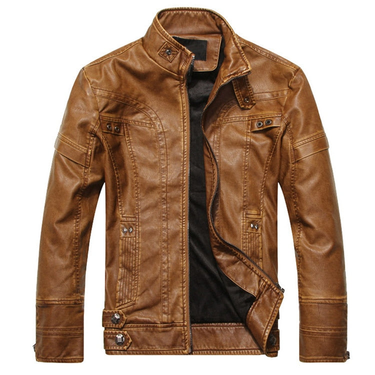 Mountainskin Men's Leather Jackets Motorcycle PU Jacket Male Autumn Casual Leather Coats Slim Fit Mens Brand Clothing SA588