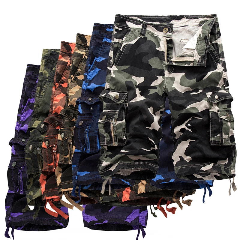 Camo Cargo Shorts-Multi-Pocket