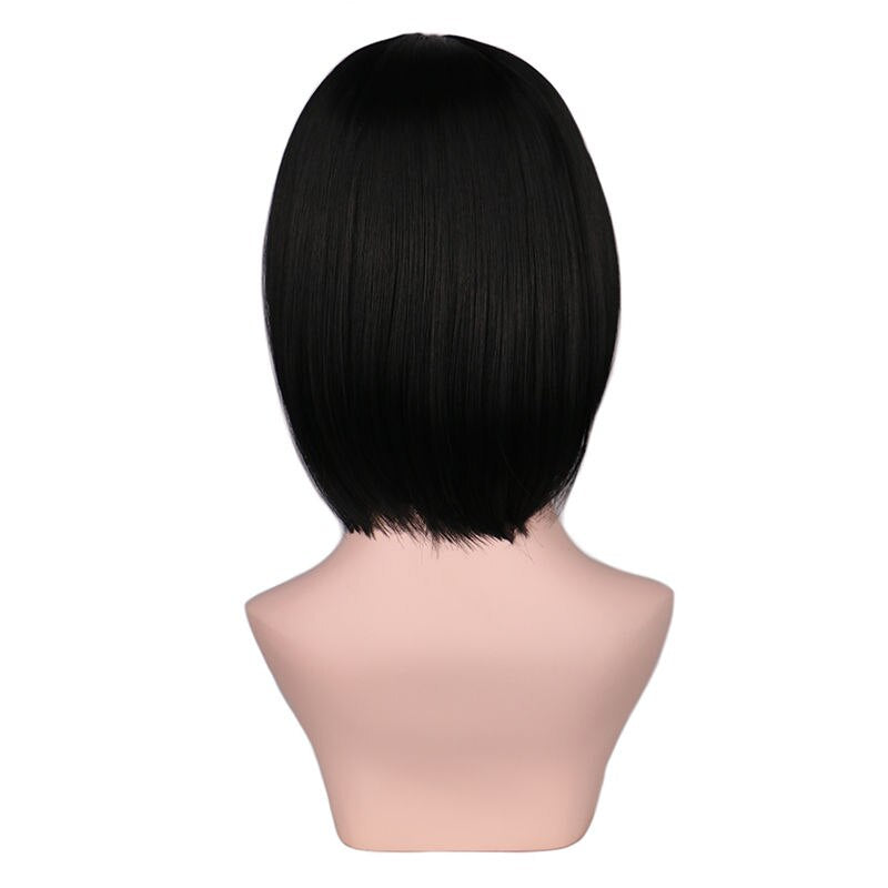 QQXCAIW  Short Straight Attack on Titan Cosplay Wigs Mikasa Black Heat Resistant Synthetic Hair Wigs