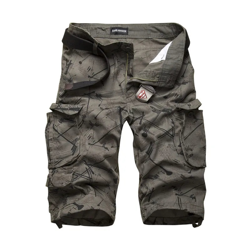 2024 Summner Cotton Mens Cargo Shorts-Camo