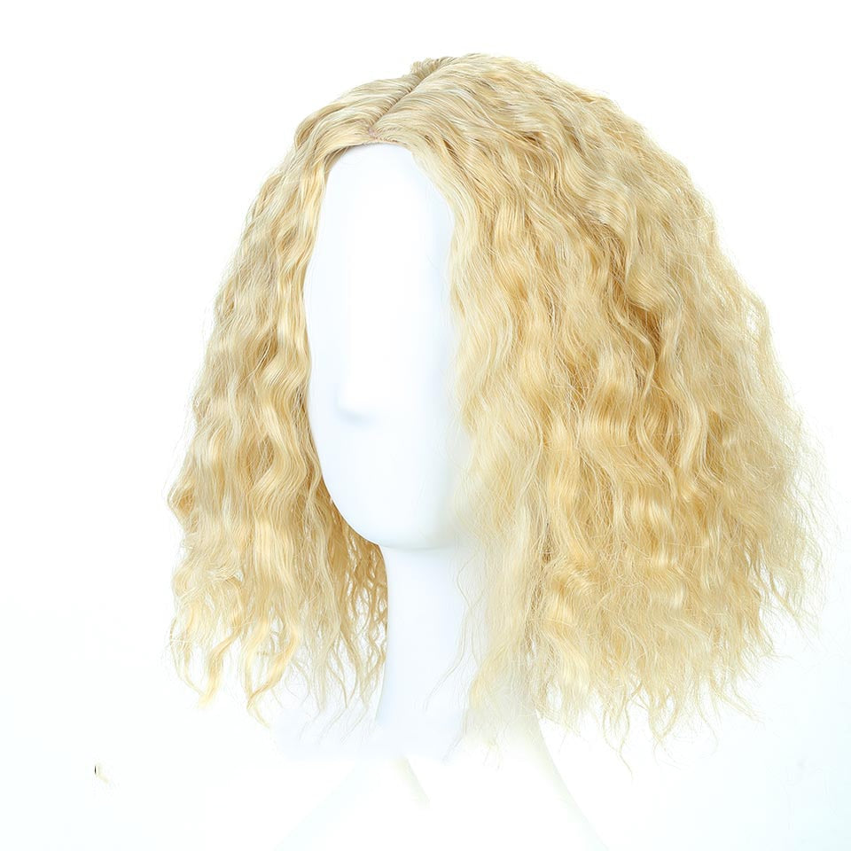 DIFEI 14" Short Curly Synthetic Hair Women Lady Daily Costume Cosplay Wig Natural Black High Temperature Fiber