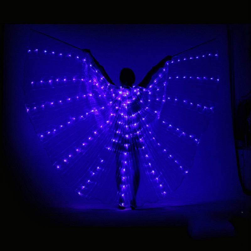 Ruoru Rainbow Color Alas Angle Led Wings Adult Led Costume Circus Led Light Luminous Costumes Party Show Isis Wings Dancewear