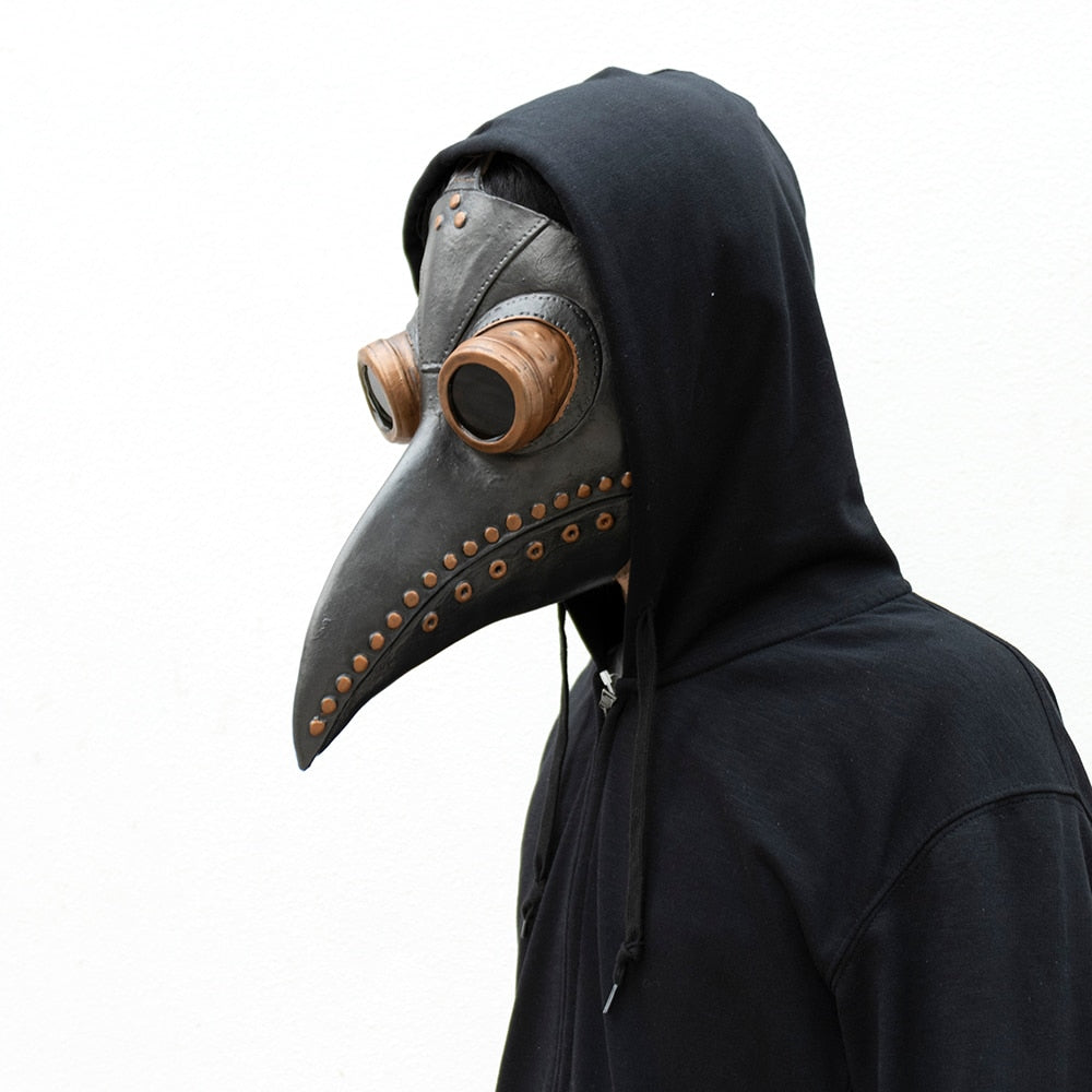 Plague Doctor Mask Cosplay Anime Latex Face Masks Long Nose Bird Beak Steampunk Halloween Masque Costume Props