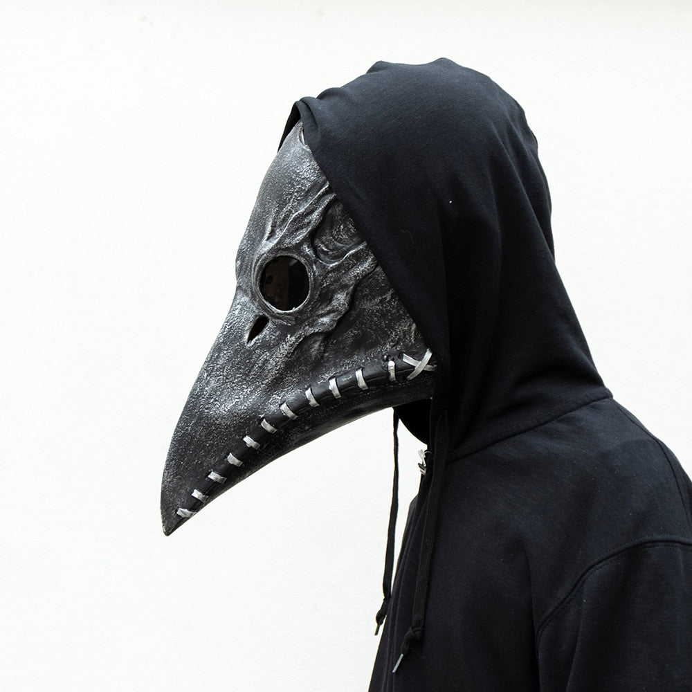 Plague Doctor Mask Cosplay Anime Latex Face Masks Long Nose Bird Beak Steampunk Halloween Masque Costume Props