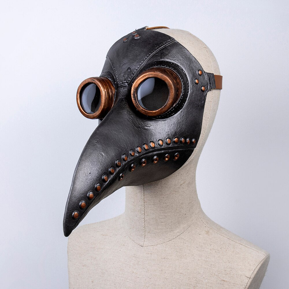 Plague Doctor Mask Cosplay Anime Latex Face Masks Long Nose Bird Beak Steampunk Halloween Masque Costume Props