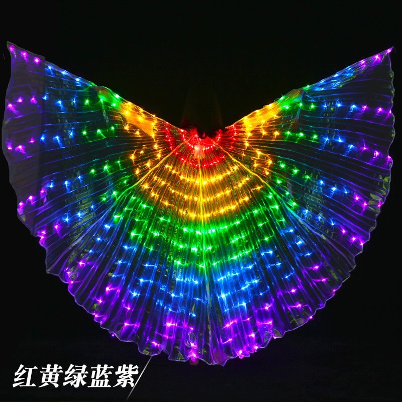 Ruoru Rainbow Color Alas Angle Led Wings Adult Led Costume Circus Led Light Luminous Costumes Party Show Isis Wings Dancewear