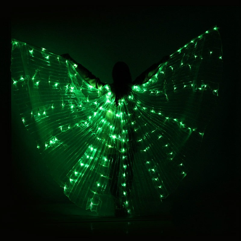 Ruoru Rainbow Color Alas Angle Led Wings Adult Led Costume Circus Led Light Luminous Costumes Party Show Isis Wings Dancewear