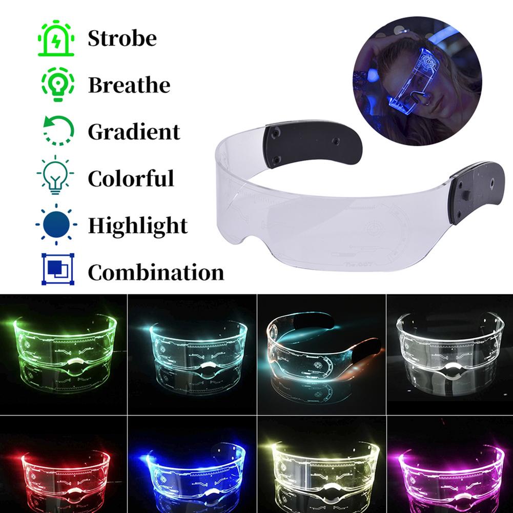 LED Luminous Glasses EL Flashing Neon Bar Party LED Glasses Light Up Glasses Rave Costume Party Decor DJ Sunglasses Party Decor