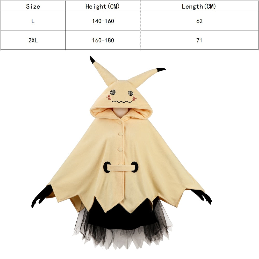 Mimikyu Cartoon Suit Women Pajama Anime Cloak Dress Costume Halloween Cloak for Adults Cute pajamas