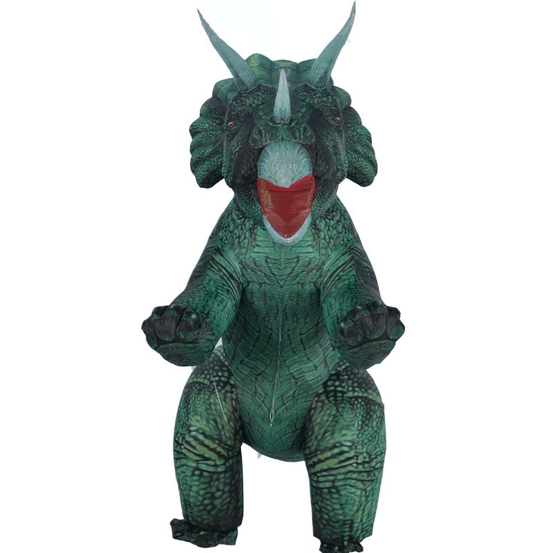 Cosplay Inflatable Dinosaur Triceratops Ride on TREX Animal Mascot Anime for Adult Men Women Fancy suit Halloween Costume