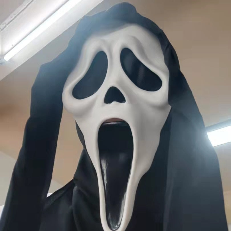 Ghost Face Scream Movie Horror Mask Halloween Killer Cosplay Adult Costume Accessories Props