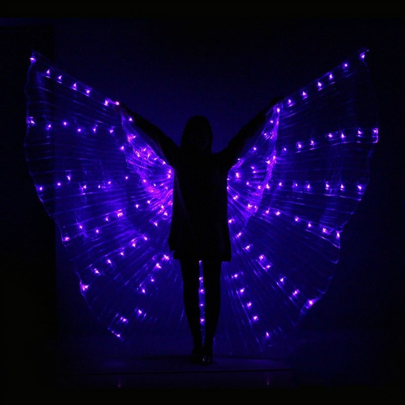 Ruoru Rainbow Color Alas Angle Led Wings Adult Led Costume Circus Led Light Luminous Costumes Party Show Isis Wings Dancewear