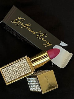 Matte Rhinestone and Gold Girlfriend Energy Lipstick