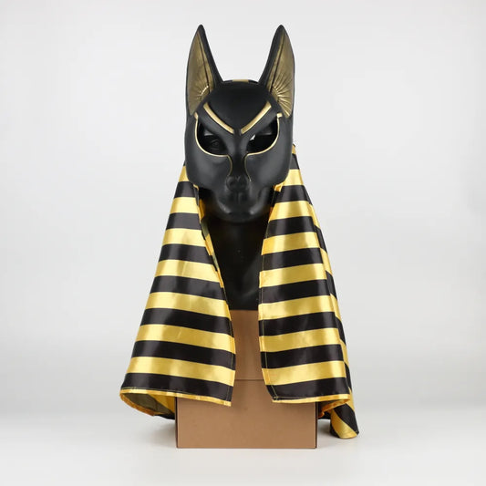 Egyptian Anubis Cosplay Face Masks PVC Canis spp Wolf Head Jackal Animal Masquerade Props Party Halloween Fancy Dress Ball