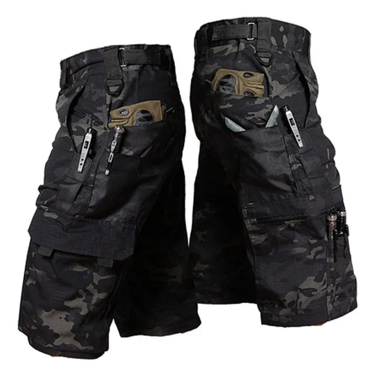 2024 Camouflage Shorts Mens Summer Quick Drying Multiple Pockets Military Pants Outdoor Hiking Fishing Thin Shorts Male Jogger