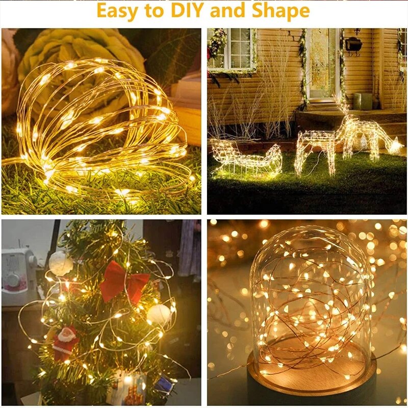 Seasonal 3M LED Lights String Fairy Decoration USB Holiday Curtain Garland Lamp 8 Mode For Home Garden Christmas Party New Year Wedding