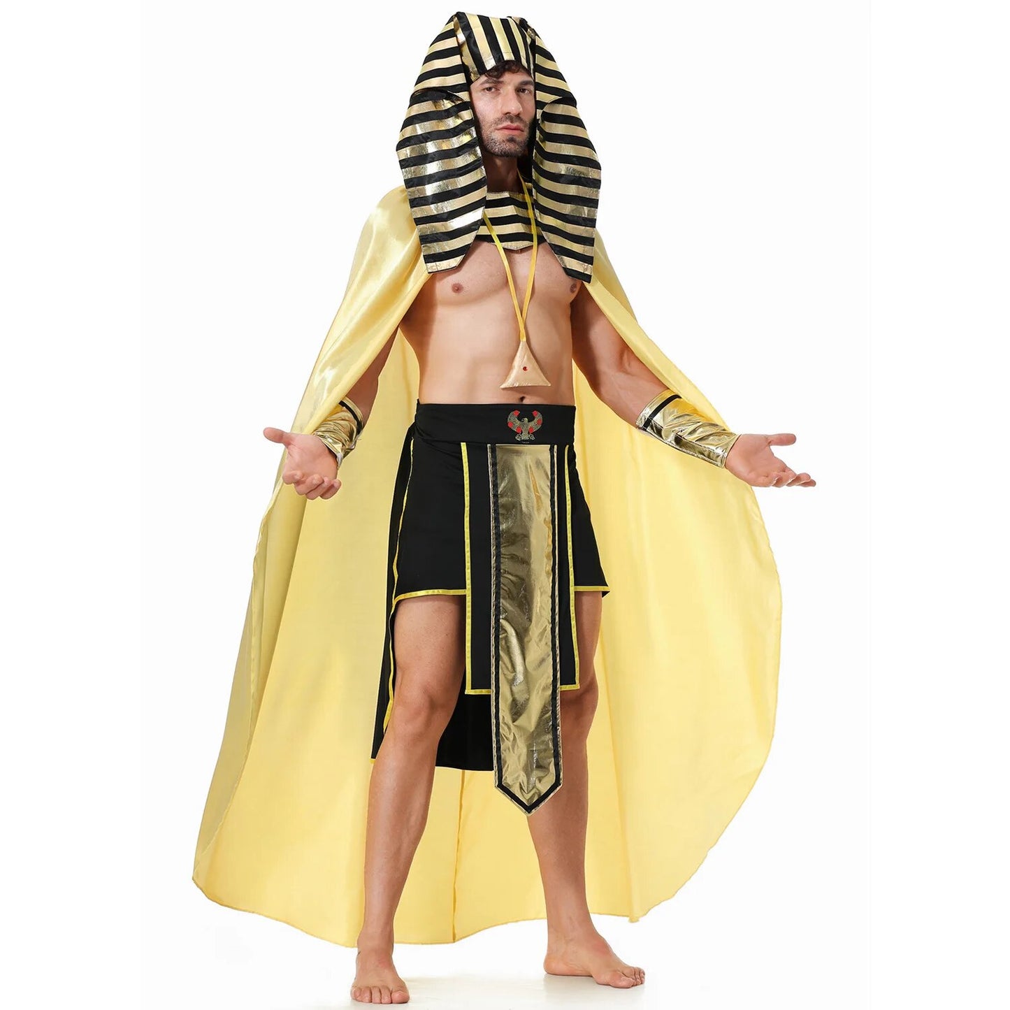 Carnival Party Halloween Egyptian Pharaoh Tutankhamun Costume Man Adult Ancient Egypt King Cosplay Costumes Fancy Dress