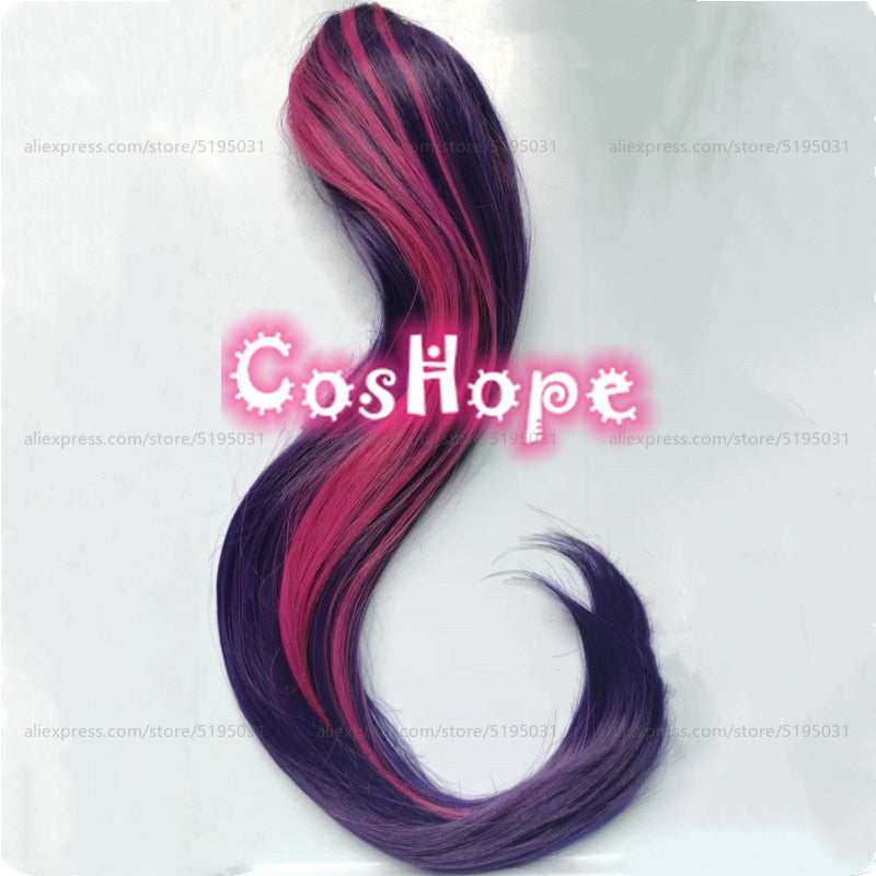 Oshi No Ko Hoshino Ai Cosplay Wig 80cm Long Dark Purple Rose Pink Wig Cosplay Anime Cosplay Wigs Heat Resistant Synthetic Wigs