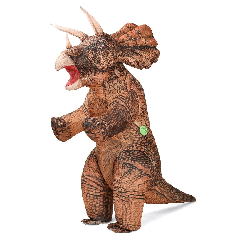 Cosplay Inflatable Dinosaur Triceratops Ride on TREX Animal Mascot Anime for Adult Men Women Fancy suit Halloween Costume