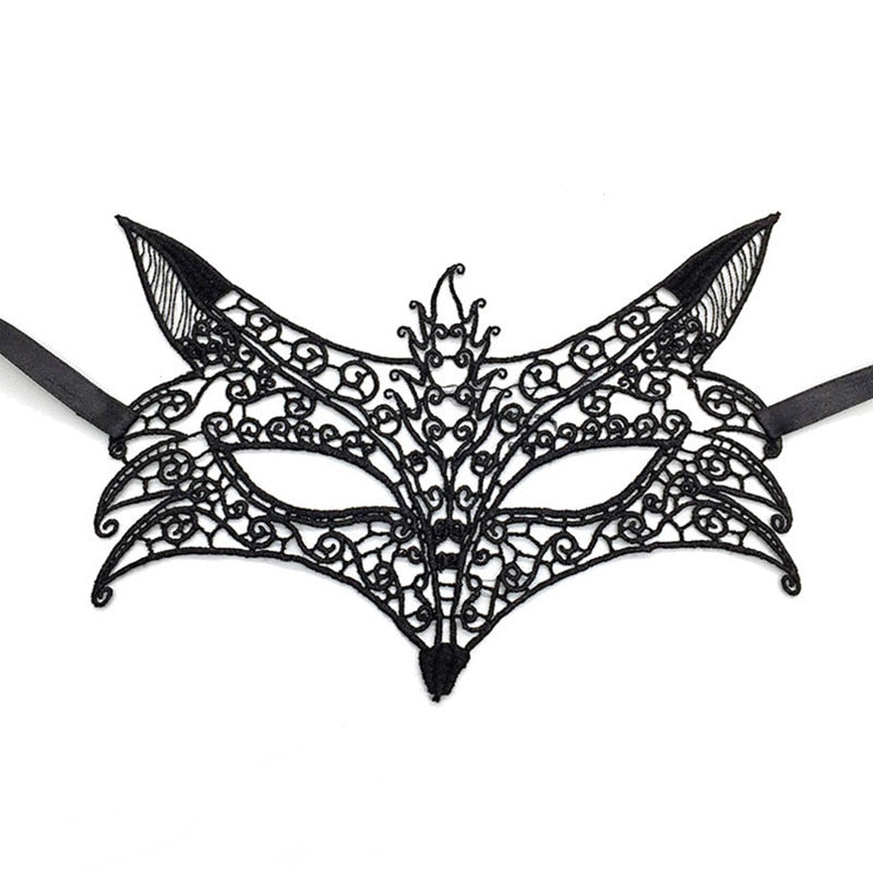 Halloween Cosplay Fox Mask Lace Sexy Eye Mask Animal Mask Half Face Erotic Lace Cat Mask Women Sex Toys For Couple Squid Game