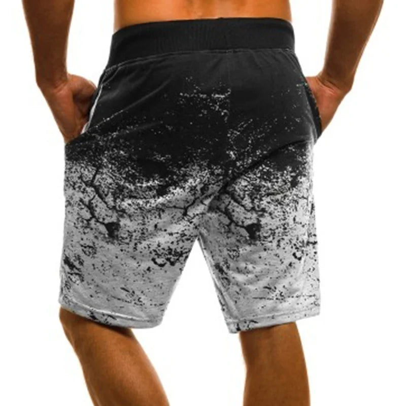 Men Casual Fashion Printed Jogger Shorts-Sweatpants