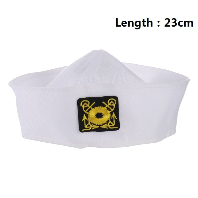 Military Hats Sailor Cap White Captain Navy Marine Caps with Anchor Army Hats For Women Men Child Fancy Cosplay Hat Accessories