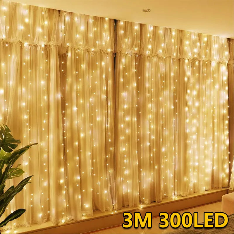 Seasonal 3M LED Lights String Fairy Decoration USB Holiday Curtain Garland Lamp 8 Mode For Home Garden Christmas Party New Year Wedding