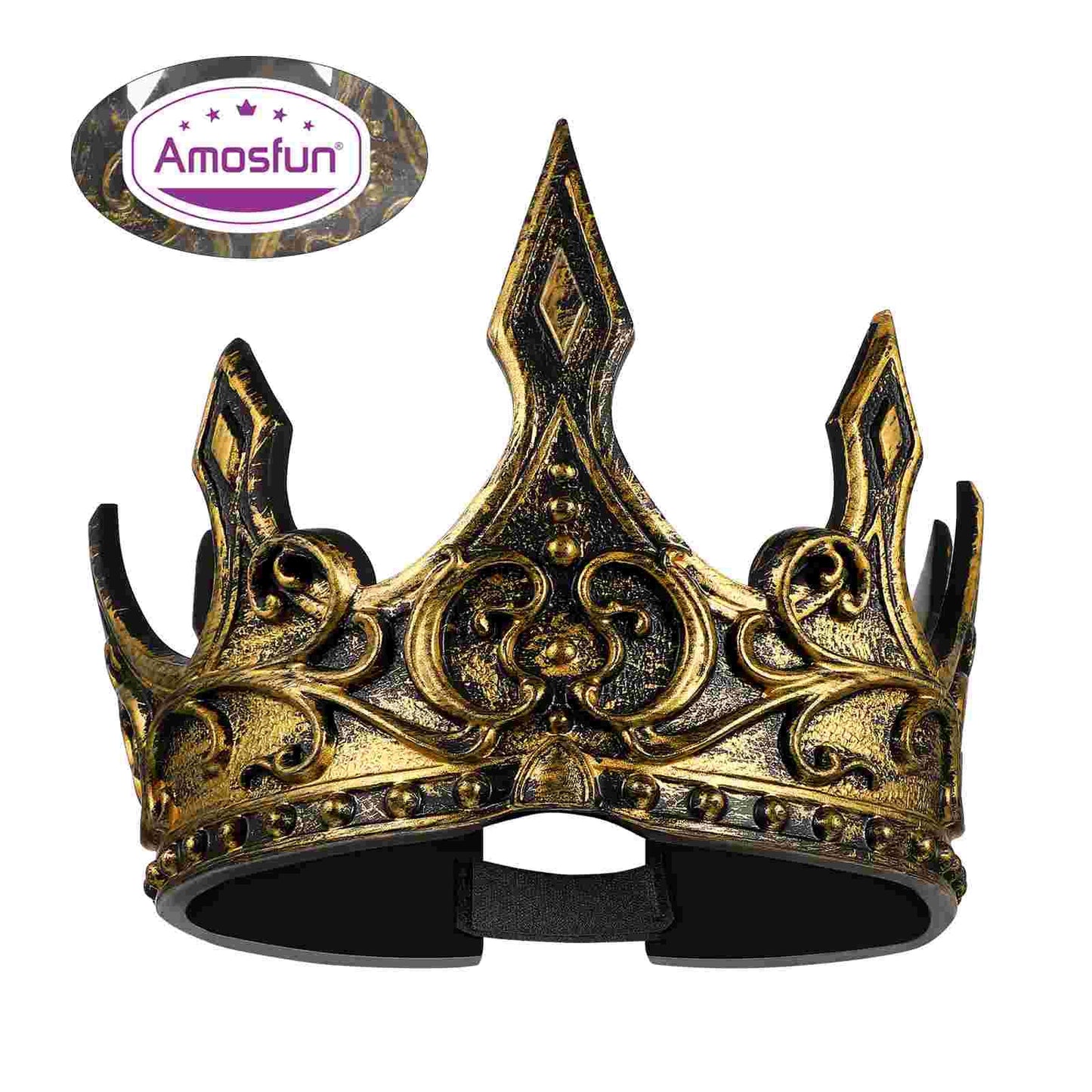 Crown King For Men Crowns Halloween Costume Kings Partymedieval Prom Boysroyal Vintage Witch Headdress Headwear(Random Pattern)