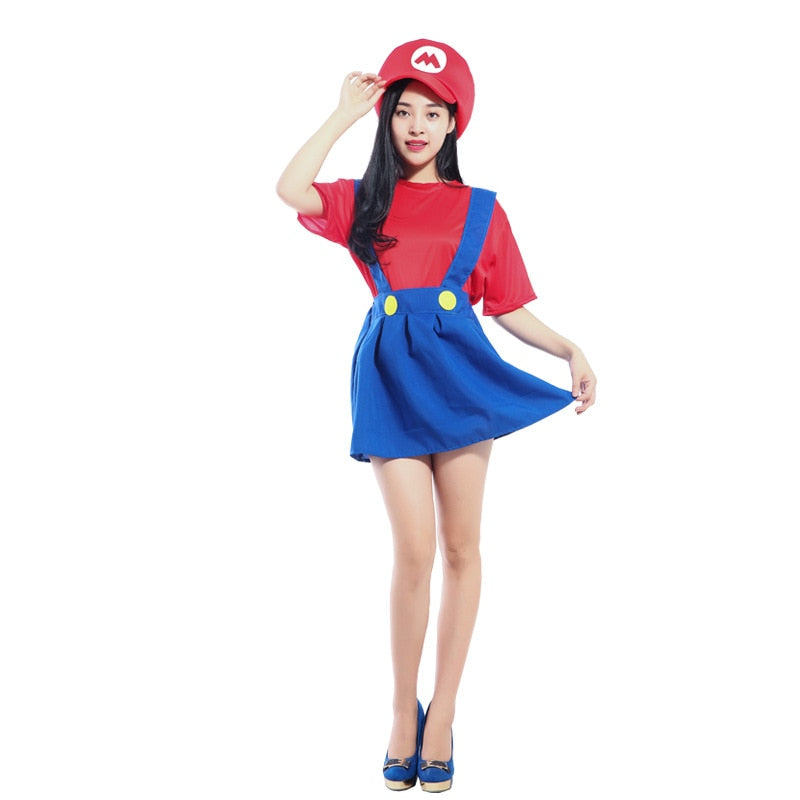 Game Anime Cosplay Halloween Costumes Funny Super Brother Bros Children Fantasia Cosplay Jumpsuit Xmas Carnival Adult Woman Suit