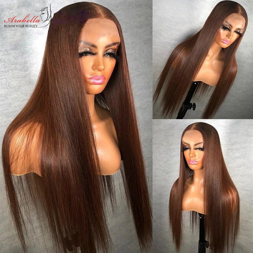 HD Lace Front 13x4 Lace Frontal Wig 100% Human Hair Wigs Arabella Remy Pre Plucked Bleached Knots Wigs For Women Human Hair