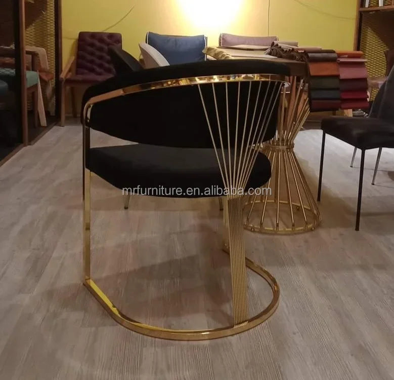 2023 Luxury Modern Dining Chair Stainless Steel Velvet Upholster Restaurant Chair For Home Hotel Wedding