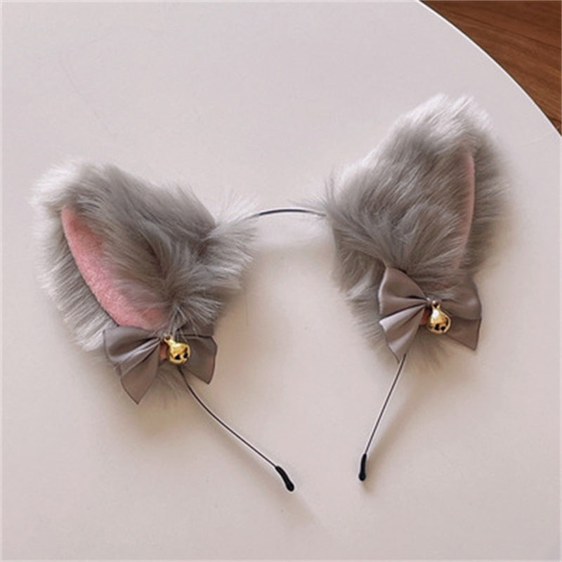 Beautiful Masquerade Halloween Cat Ears Headwear Cosplay Cat Ear Anime Party Costume Bell Headwear Headband Hair Accessories