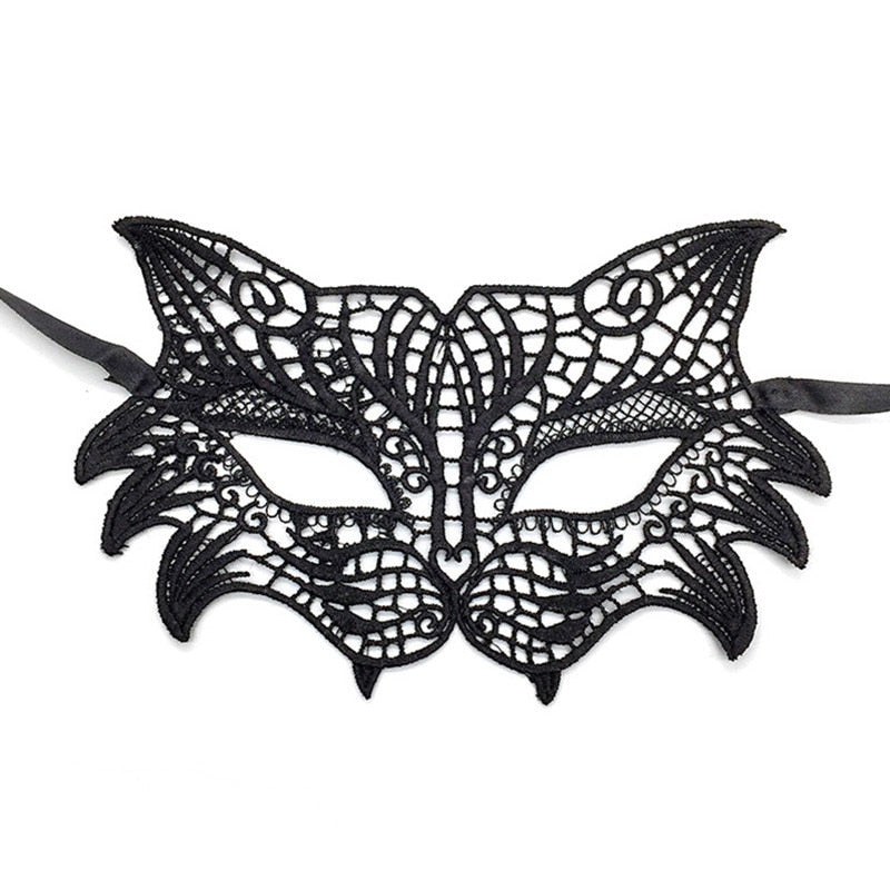 Halloween Cosplay Fox Mask Lace Sexy Eye Mask Animal Mask Half Face Erotic Lace Cat Mask Women Sex Toys For Couple Squid Game