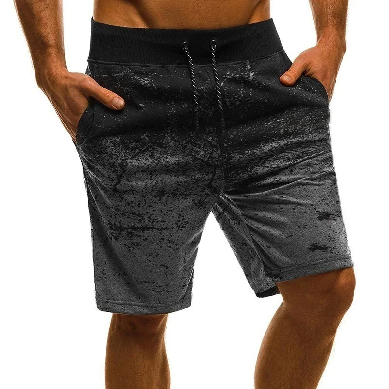 Men Casual Fashion Printed Jogger Shorts-Sweatpants