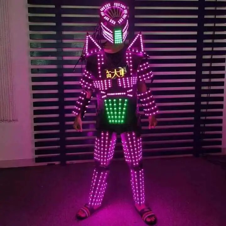 RGB LED Robot Suit - Luminous Armor for Nightclub Light Show