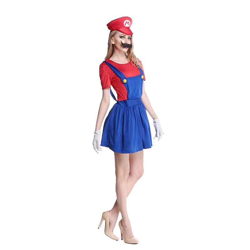 Game Anime Cosplay Halloween Costumes Funny Super Brother Bros Children Fantasia Cosplay Jumpsuit Xmas Carnival Adult Woman Suit