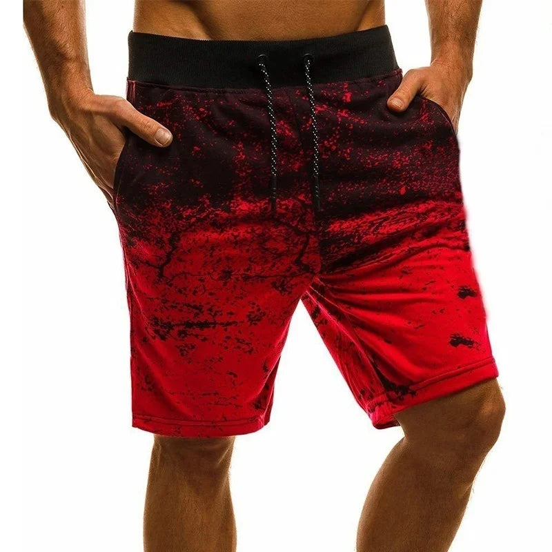 Men Casual Fashion Printed Jogger Shorts-Sweatpants