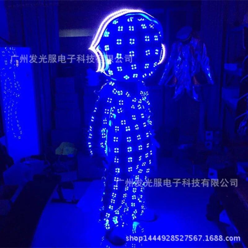 Nightclub DJ Mascot Light Up Robot Clothing Stage Doll Cosplay Glowing Suit Adult LED Suits Luminous Costumes