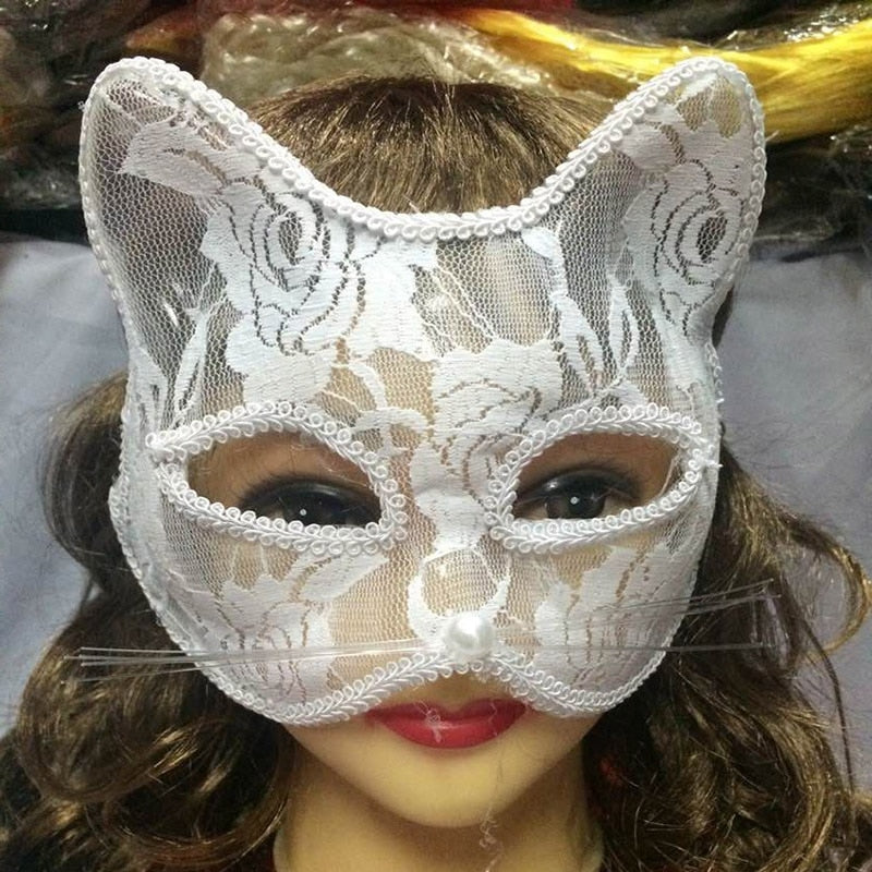 Halloween Cosplay Fox Mask Lace Sexy Eye Mask Animal Mask Half Face Erotic Lace Cat Mask Women Sex Toys For Couple Squid Game