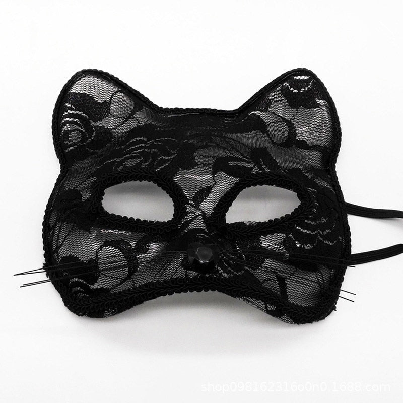 Halloween Cosplay Fox Mask Lace Sexy Eye Mask Animal Mask Half Face Erotic Lace Cat Mask Women Sex Toys For Couple Squid Game