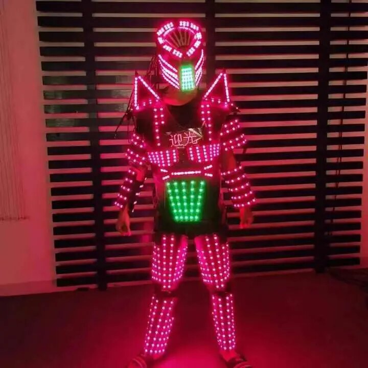 RGB LED Robot Suit - Luminous Armor for Nightclub Light Show