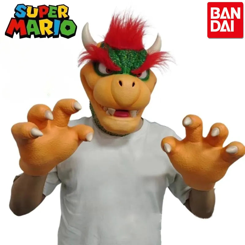 Anime Super Mario Bowser Cosplay Props Latex Face Mask Halloween Party Masks Gloves Props for Adult Costumes Accessories Gifts